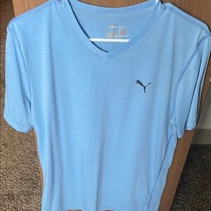 Puma Sky Blue V-Neck Performance Tee